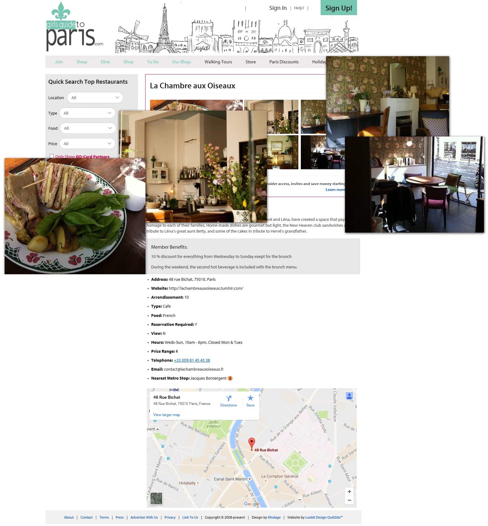 Girls Guide To Paris Restaurant Detail
