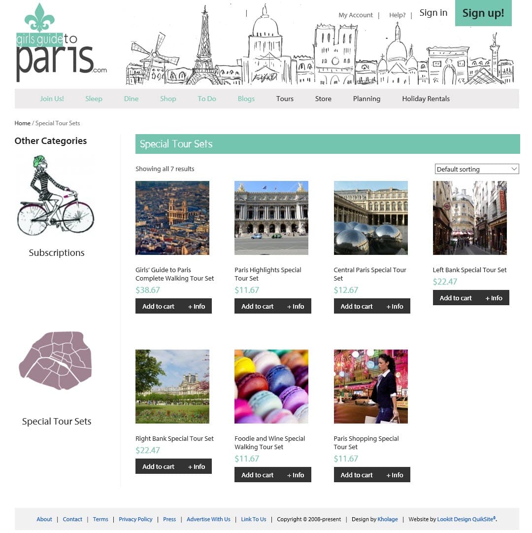 Girls Guide To Paris Shopping Cart Tour Sets
