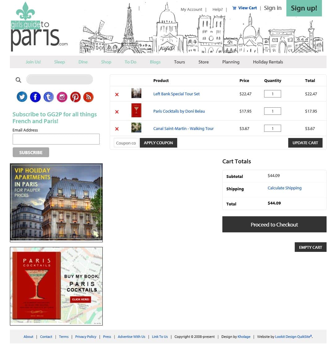 Girls Guide To Paris Shopping Cart Checkout