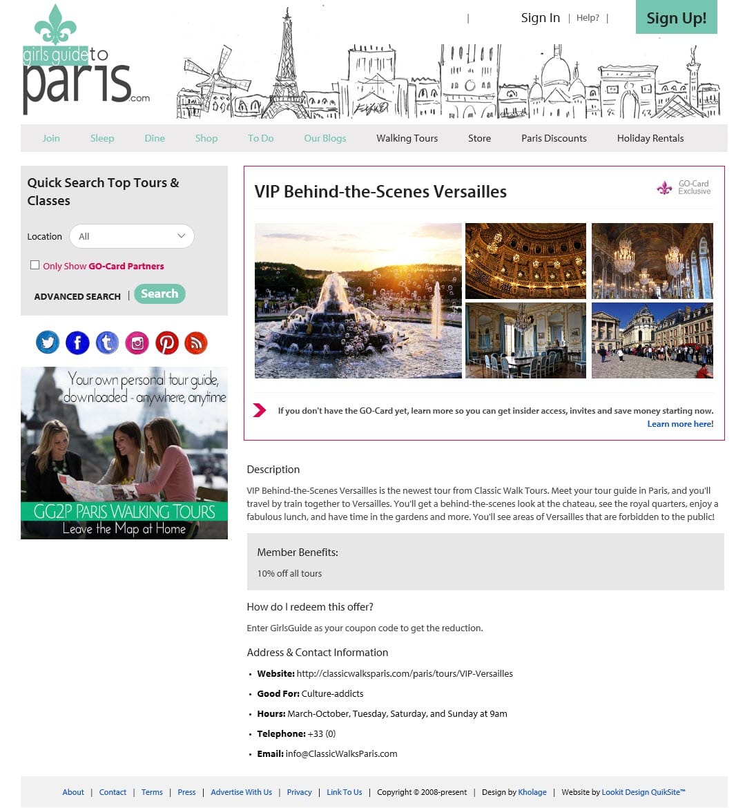 Girls Guide To Paris Tour Detail
